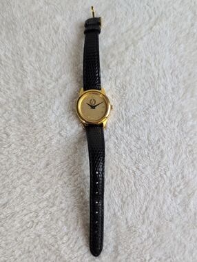 23KGP Dial Swiss CSI 20 Years Of Service 2000 Gold Women's Watch Leather Straps
